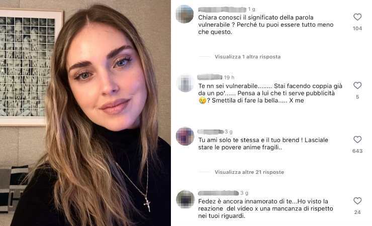 Chiara Ferragni e i commenti negativi al suo selfie