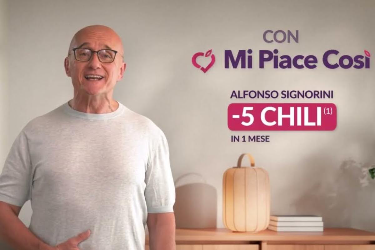 Alfonso signorini nella pubblicità "Mi piace così"